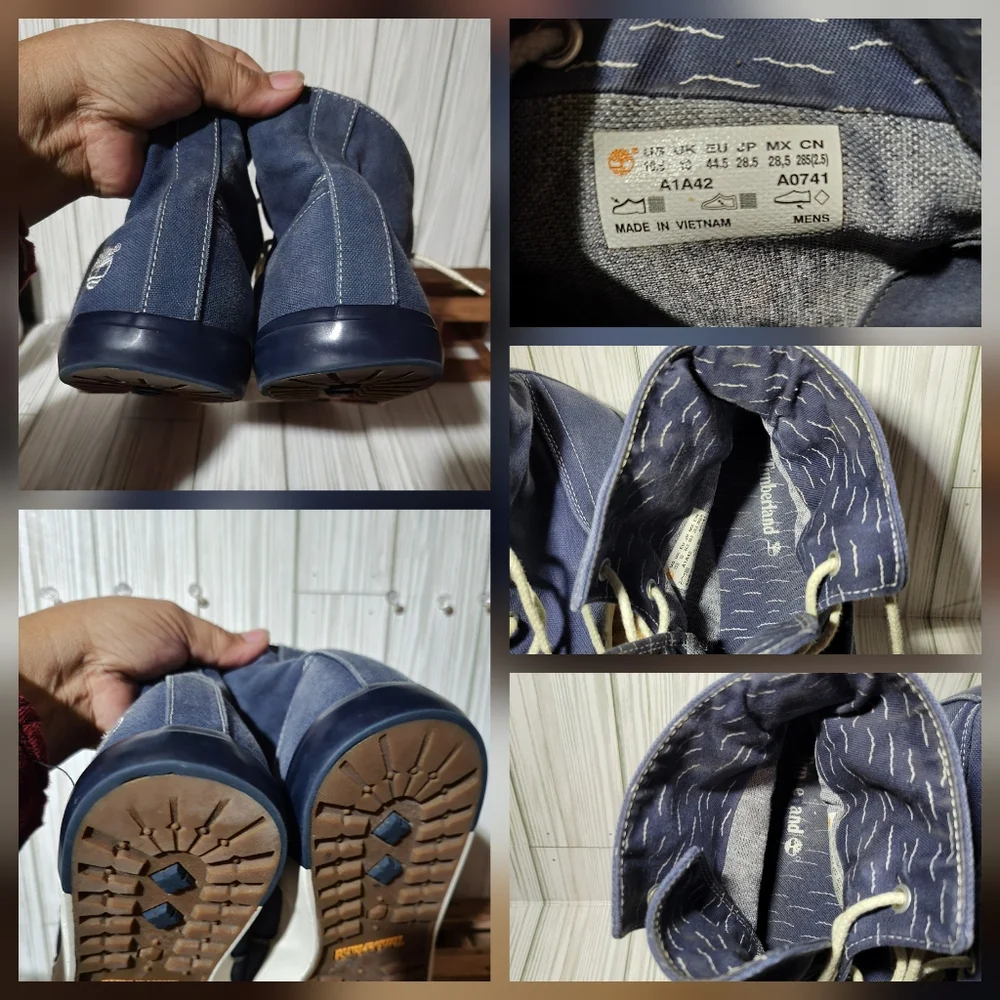 Timberland Roll Top Chukka Men's Size 10.5 Shoes Navy Blue White A1A42
